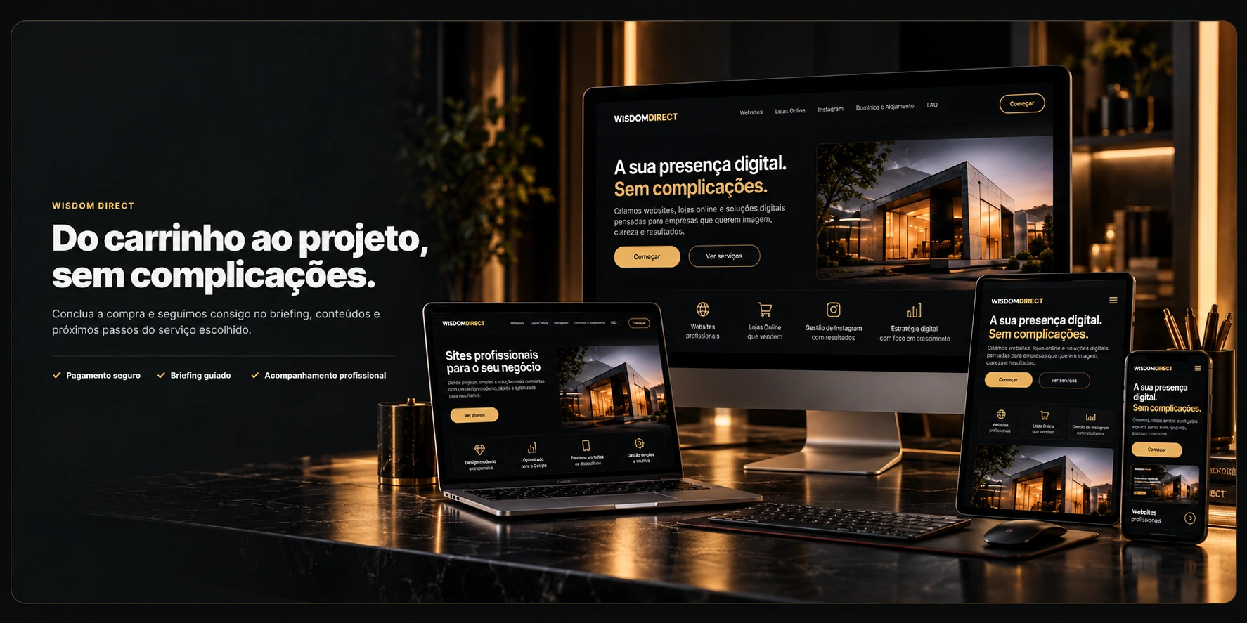 Soluções digitais Wisdom Direct em vários dispositivos